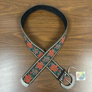 Native Rainbow Wide Embroidered Tapestry Belt